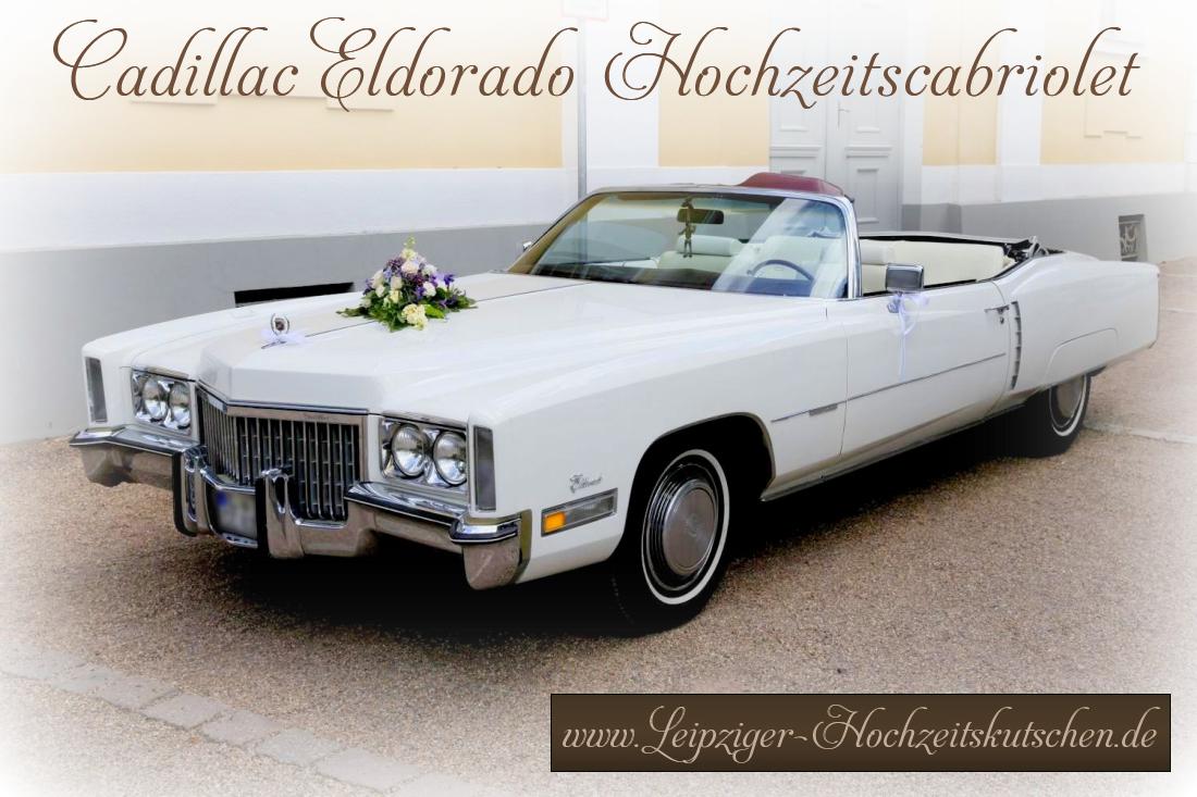 Bild: Cadillac Hochzeitsauto am Schloss Machern