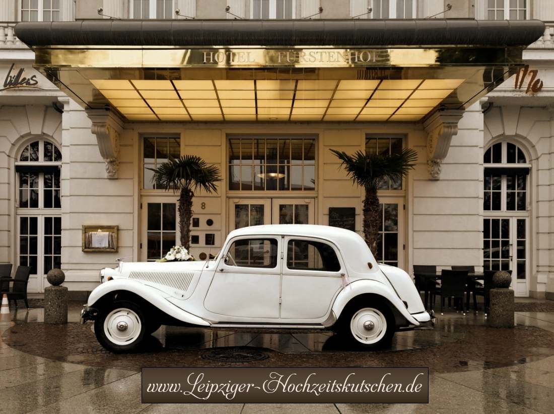 Oldtimer zur Hochzeit im Hotel Fürstenhof in Leipzig