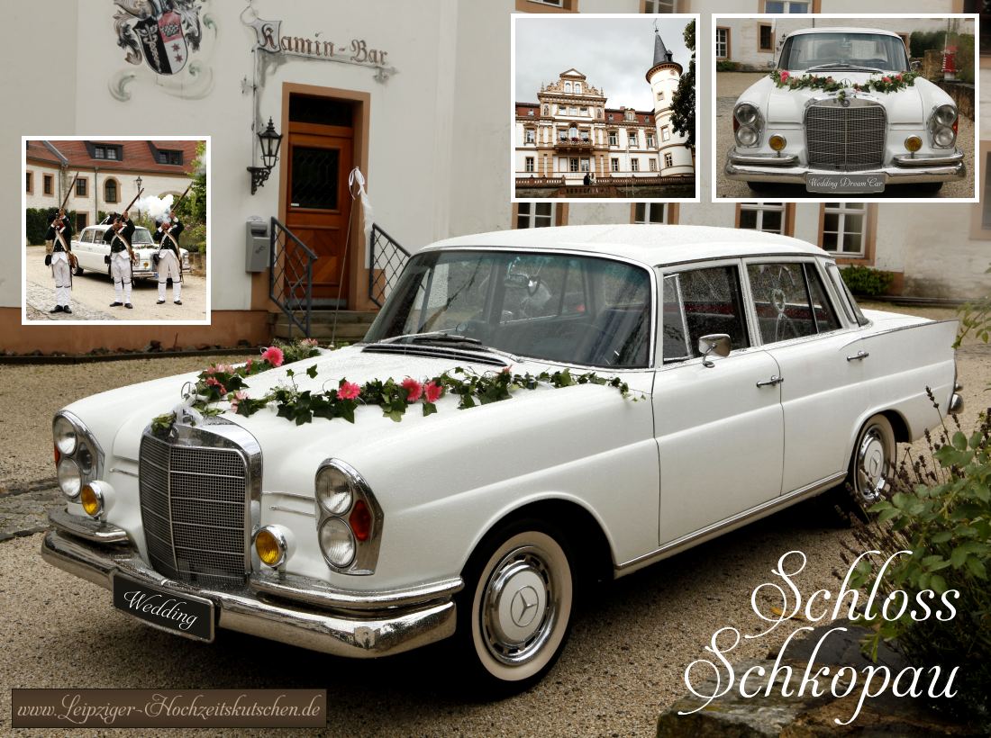 Bild: Oldtimer Hochzeitsauto Schloss Schkopau