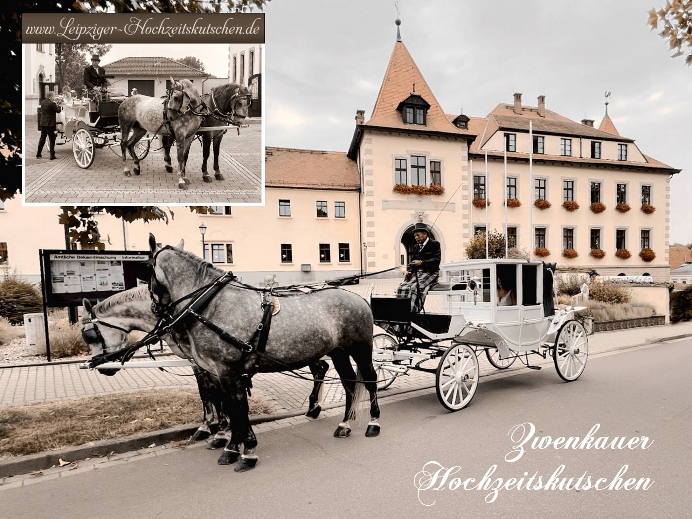 Foto: Zwenkauer Hochzeitskutschen: Kutschfahrt zum Standesamt Zwenkau